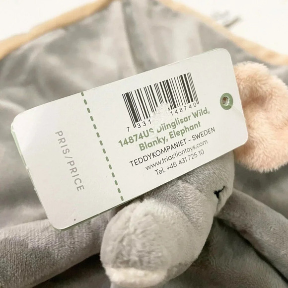 Teddykompaniet Diinglisar  13 Inch Plush Animal Baby Blanket Elephant Blanky - Picture 6 of 16